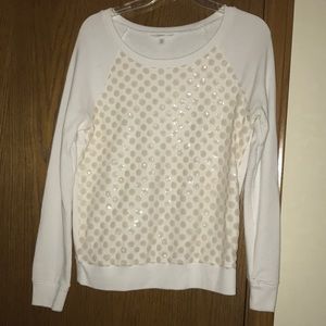 Vic Secret S/P Top white w beige embellishments